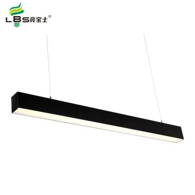 China Modern Decoration Store Indoor Lighting Commercial Office Linear Lighting Fixtures Glow Through Black 48W Led Batten Light for sale