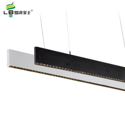 China High Quality Warranty 28W 40W High Light Efficiency 5 Years Graphite Smd Linear Pendant Light For Office School Warehouse for sale