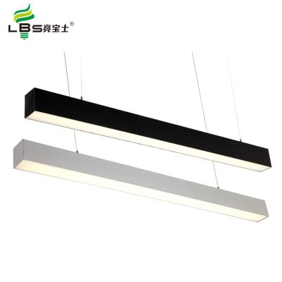 China Hot Selling High Light Efficiency Office Indoor Hospital Hospital Chandelier Aluminum Silver Light 36W Suspended Led Linear Light for sale