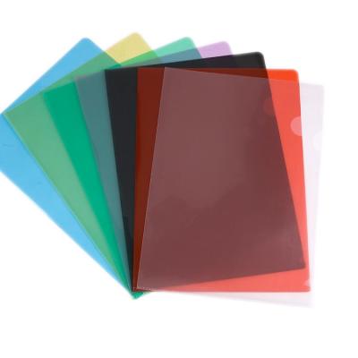 China Transparent L Type Folder L Shape Poly Folders Waterproof Clear Plastic Document Folder Sleeves for sale