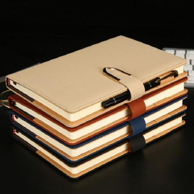 China Office 2019 New Design Leather Notebook With Metal Button for sale