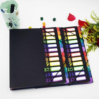 China Waterproof Plastic Document Folder Rainbow Index Divider Display Book With Elastic Closure for sale