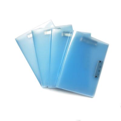 China Matt File Clip Folder Plastic A4 Material Transparent Metal Clip Eco-friendly Double Folders for sale