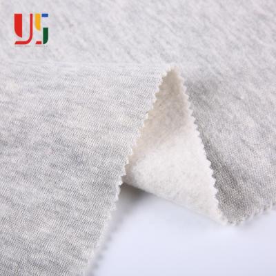 China Polyester Organic Light Gray Soft Cotton Brushed Fleece French Terry Knit Fabric By The Yard For Hoodies for sale