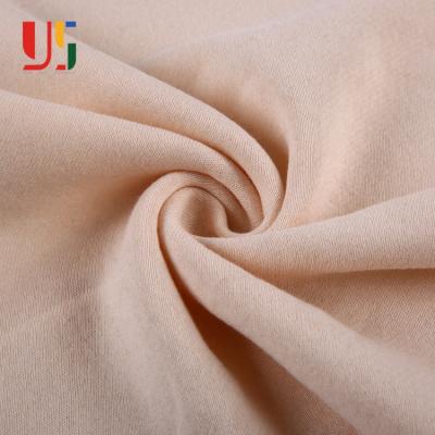 China Flesh Poly Flesh Anti-Static Knitted Pink Brushed French Terry Towel Fabric Online for sale