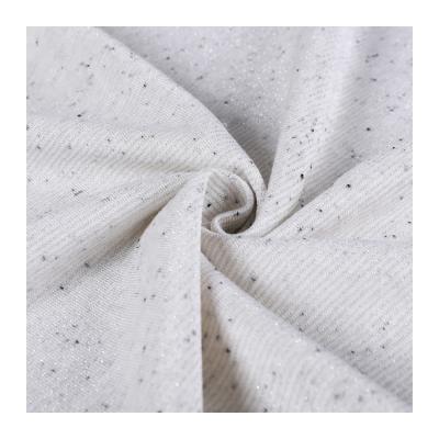 China Anti-static white yarn dyed fleece weft knitting lurex ribbed fabric for sweater for sale