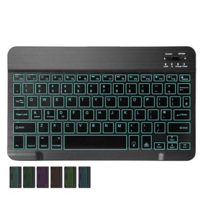 China 7 Colors Backlit Wireless BT Wireless Mobile Keyboard For Tablet for sale