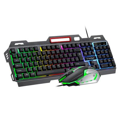 China Mechanical Gaming Keyboard and Mouse Combo Rainbow Backlit Keyboards Wire Mouse for PC Gamer Computer Laptop for sale