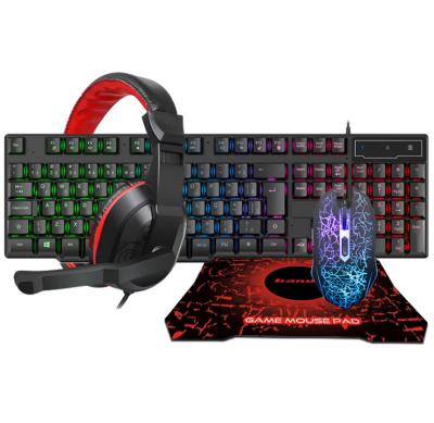 China For Game China Good Price 4 In 1 A Hand Pad Computer PC Gamer Gaming Keyboard Mouse And Headset Combo Set for sale