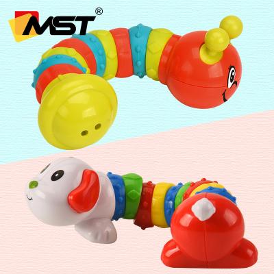 China Baby Rattle Toys Worm / Soft Safe Dog Teether Funny For Infants for sale