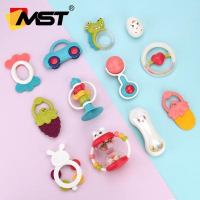 China 12PCS ABS Baby Rattle Ball Plastic Baby Rattles Educational Toys Cute Babies Teether for sale