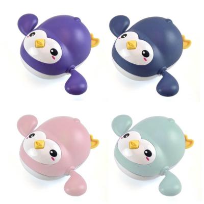 China Cute Animal Classic Baby Bath Kids Happy Time Non-Toxic Eco-Friendly Durable Shower Bathtub Swimming Toy Swim Chain Clockwork Toy Penguin Toys for sale