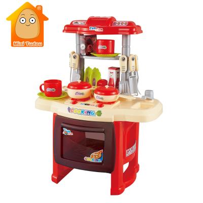 China Plastic Pretend Play Kitchen Toy Set With Music And Light for sale