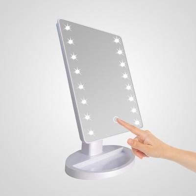 China AAA Battery Best Quality 22 Led Light Make Up Mirror With USB Charging Touch Screen for sale