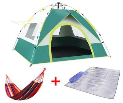 China Green and Blue Extended Type Two People Automatic Tent Waterproof Outdoor Camping Tent for sale