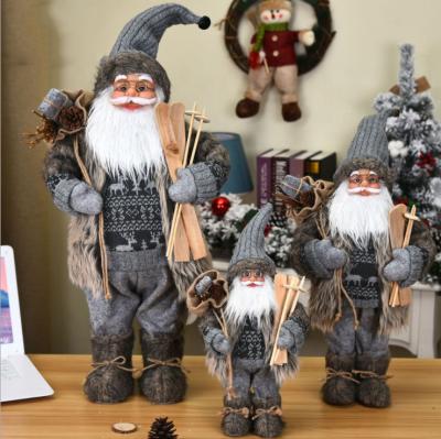 China Christmas Gray Santa Claus Doll Plush Christmas Festival Christmas Toys Doll New Year's Gift Decoration Decorations for sale