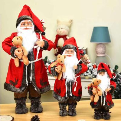 China Red Christmas Santa Claus Doll Plush Christmas Festival Christmas Toys Doll New Year's Gift Decoration Decorations for sale