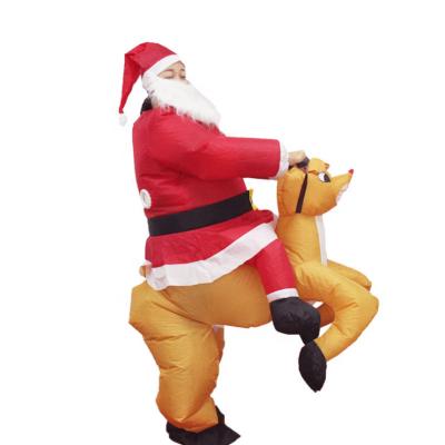 China Christmas Party Halloween Carnival Costume Christmas Inflatable Santa Clause Inflatable Costume Inflatable Reindeer Antlers Costumes For Adults for sale