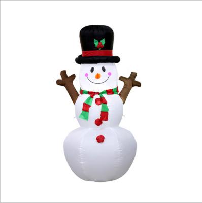 China Outdoor Inflatable Christmas Ornament 1.6m Inflatable Snowman Christmas Decoration With LED Light For Christmas Decoration for sale