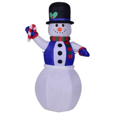 China Inflatable Christmas Ornament 1.8m Blue Inflatable Vest Snowman Christmas Decoration With LED Light For Christmas Decoration for sale