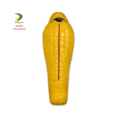 China Thick Mum Good European OEM Quality Printed Non-slip Nylon Durable Two Way Duck Down Goose Down Sleeping Bag Camping for sale