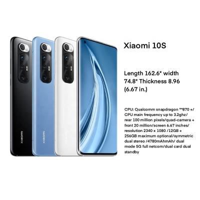 China Dual SIM Card New Unlocked Smartphone MI 10S With Original Dual SIM Card Face ID Fast Charger Mobile Phone 12GB 512GB 35W Android for sale