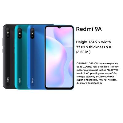 China Dual SIM Card Cheap Chinese Red MI 9A brand phone with 6.53inch big screen/5000mAh battery/fingerprint Octa core smartphone for sale