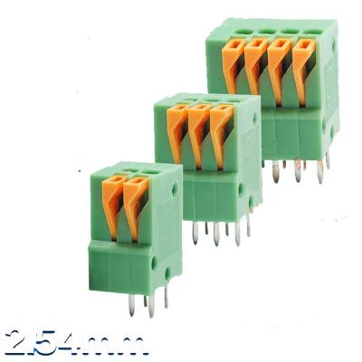 China cableado vertical de los bloques de terminales de la abrazadera de la primavera del PWB Screwless de la echada de 2.54m m en venta