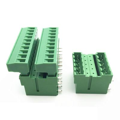 China 5.08mm Pitch Dual Row PCB Pluggable Screw Terminal Blocks Plug + Angle Pin Header for sale