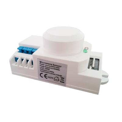 China El cuerpo de la CA 110V/de 220V 5.8GHz del sensor de radar de microonda indica el interruptor de la luz del detector del HF en venta