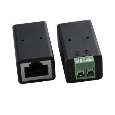 China RJ45 Network Female Connector 8P8C to 2 Pin RS485 Screw Terminal Blocks Adapter for sale