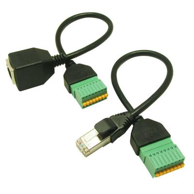 Chine Connecteur de RJ45 8P8C à 8 Pin Screw Terminal Block Adapter 30cm longtemps pour la solution visuelle de télévision en circuit fermé de sécurité à vendre