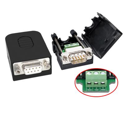 China DB9 D Sub 9 Pin RS232 Serial Port Connectors to 3-pin Terminal Blocks Adapter for sale