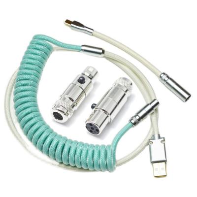 China Mechanical Keyboard Cable Audio Microphone Metal XLR 4P Connector Coupling Type-C Port for sale