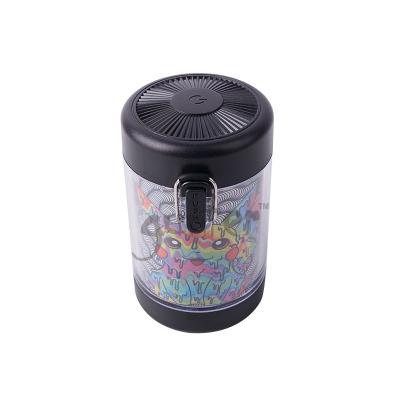 China Sealed Most Popular Led Stash Glass Jar With Plastic Lid Herb Saver Fresh Storage Container for sale