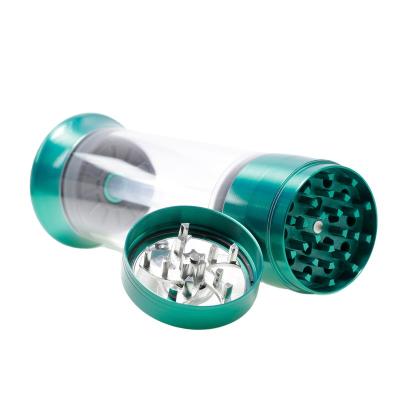 China Anho Sealed 52mm 3 Layers Crank Zinc Alloy Weed Grinder Grinder Crank With Acrylic Herb Filler for sale