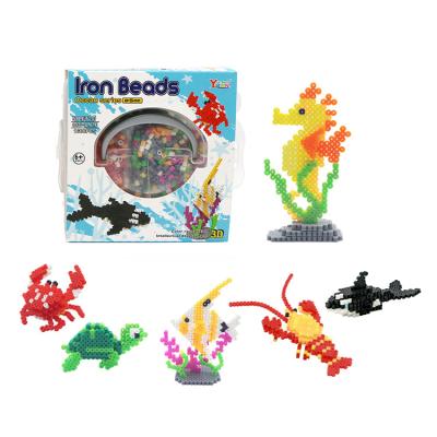 China DIY Educational Toys 2021 New Design Diy Perler Beads Toys 3D Sea Animal Creative Ironing Beads Kids Educational Toys 5mm for sale