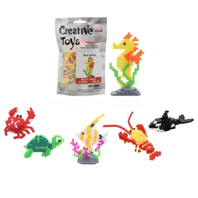 China Cheap DIY Educational Toys Kids Toys Customize 3D Sea Animals Puzzle Toys Hama Beads Mini Ironing Beads Toddler Educational Toys for sale