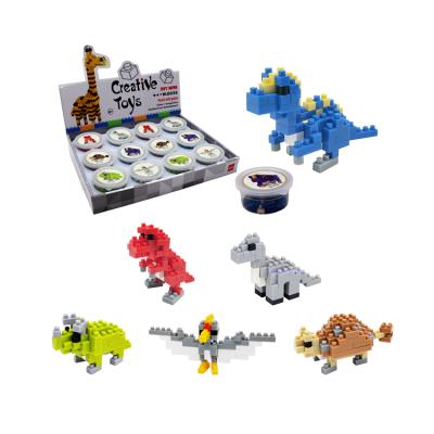 China The creation of building toy YIRUN dinosaur 3d plastic models blocks kids toys educational diy dinosaur block micro nano toys for sale