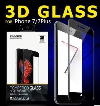 China 3D  0.15 Mm 9H Full Cover Cell Phone Tempered Glass Screen Protector For Iphone 7 / 7plus for sale