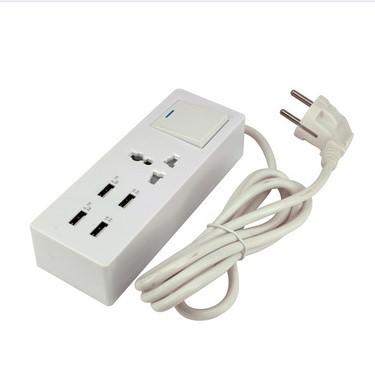 China Travel Portable Charger With Ac Outlet , 13 Amp Double Socket With Usb Ports for sale