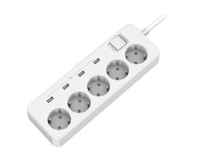 China Household 250V 16A USB Charging Socket With 5 German Type Surge Protector for sale