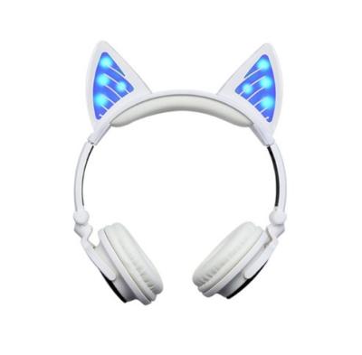 China Cat Ear Foldable Wireless Bluetooth Earphone LED Glowing Mic For IPhone Samsung Laptop PC for sale