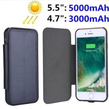 China Luxury Solar Panel Power Case For iPhone 7 Plus 6s Battery Backup Charging Cover for sale