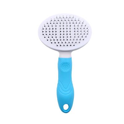 China Dog and Cat 2 in 1 Massage Dog Slicker Slicker Brush Comb Self Cleaning Massager Pet Hair Brush for sale