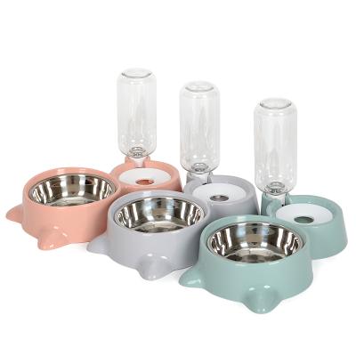 China Automatic Pet Feeder Stainless Steel Automatic Colorful Bowls Cat Drinking Fountain for sale