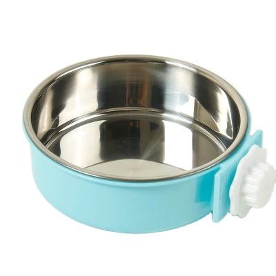 China New type attractive price automatic hanging cage stainless steel food pet bowl deluxe feeder for sale