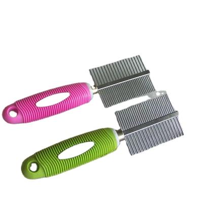 China Good Factory Price Customization Pet Viable Double Side Steel Comb With Soft Handle for sale