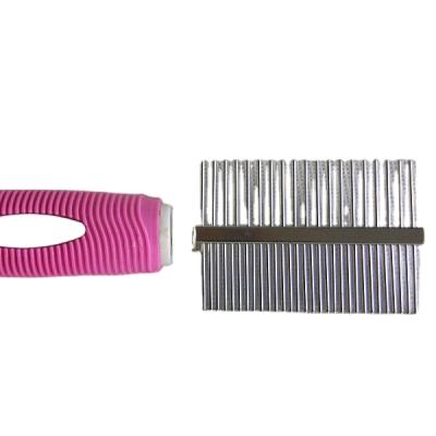 China Durable High Quality Double Side Stainless Steel Widely Used Pet Comb With Soft Handle for sale