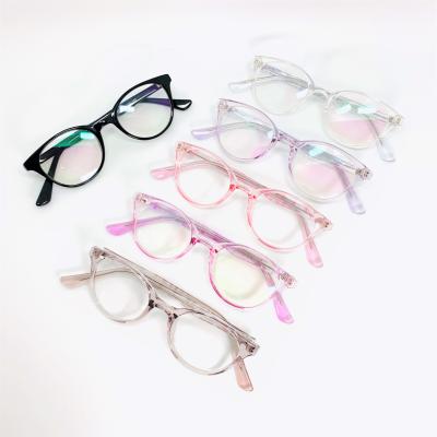 China Fashionable Glasses Acetate TR90 Color Student Spectacle Glass Optical Material Transparent Luminous Frames 2020 New for sale